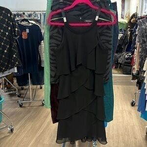 SL fashion size 12 beautiful black dress with rhinestone detail